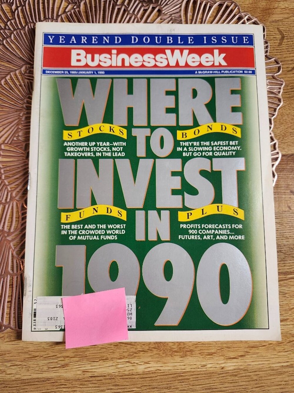 Business Week Magazine Where to Invest in 1990 12/25/1989 to 1/1/1990 Vintage
